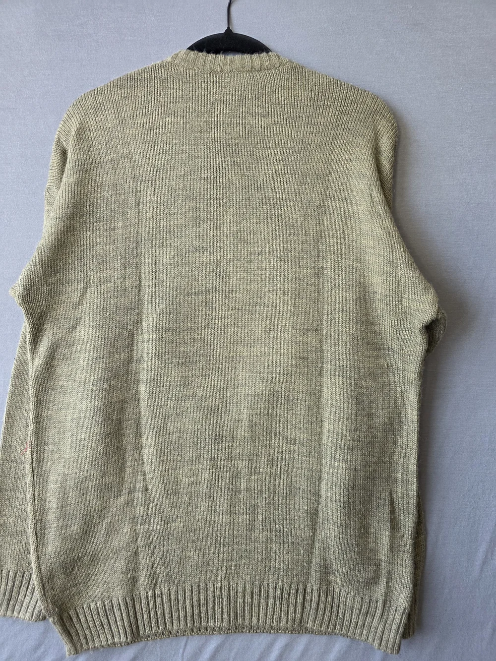 Men's Olive Green Crewneck Sweater with Tazmanian Devil Motif